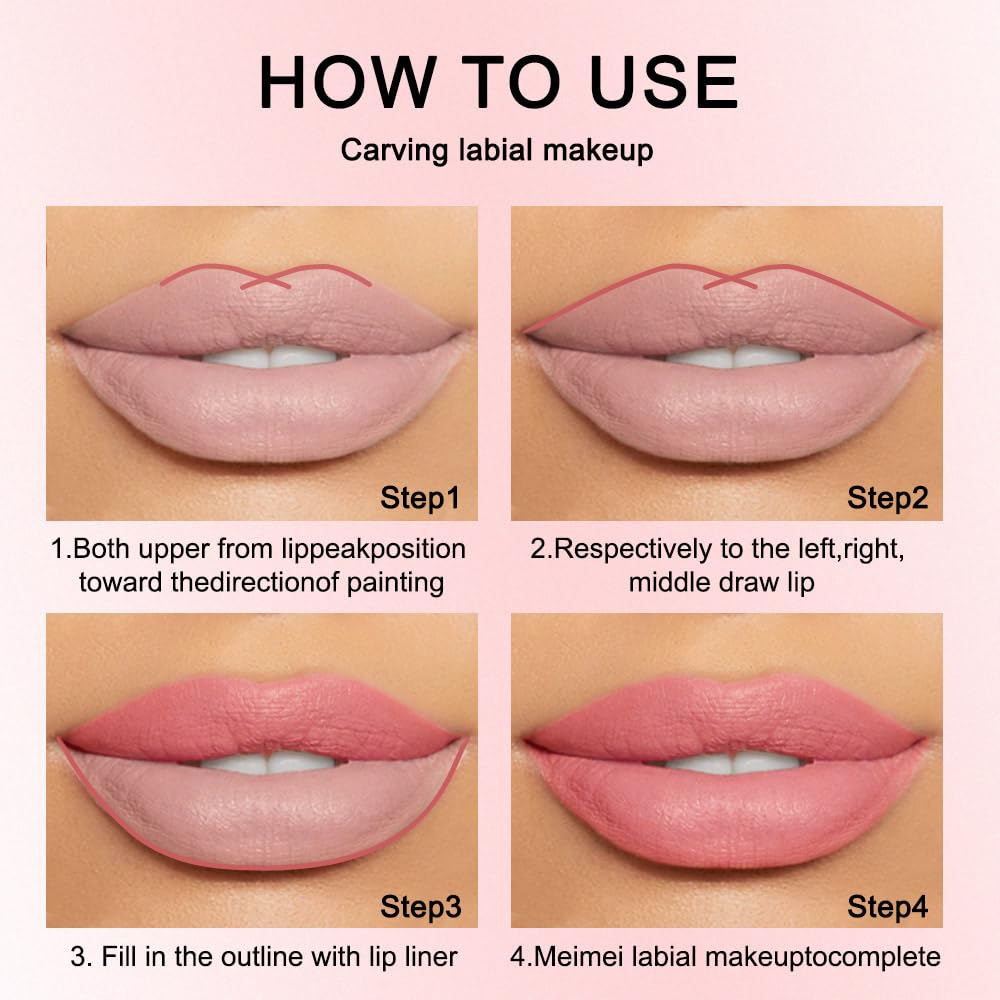 12Pcs Matte Lip Liner Set – Waterproof Smudge-Proof Precise Contour Lip Pencils